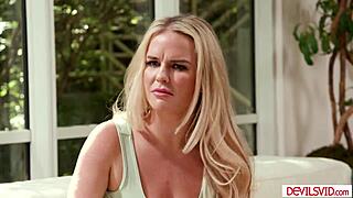 Guy Fucking His Wife And Their Big Tits Blonde Neighbor In A Steamy Group Scene