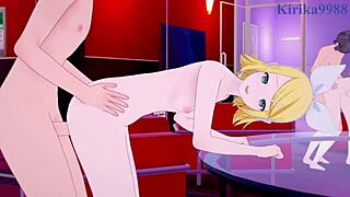 Kagamine rin and meiko have intense sex in this project sekai vocaloid hentai, with big tits and creampie.