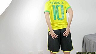 Crossdresser moans loud on thick black shaft