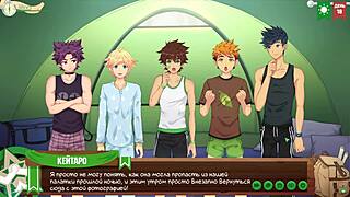 Friends joke around in the camp episode