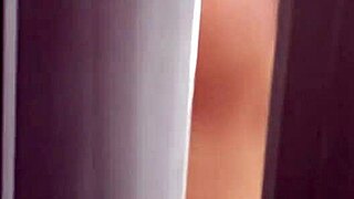 Spying on Brunette Stepsister Through Door