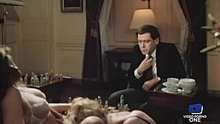 marianne et dominique, sexy french babes pleasin the butler in vintage group fun