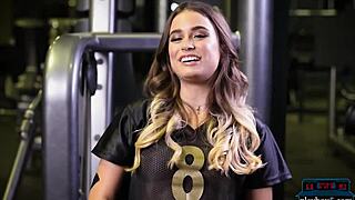 Sexy Black Teen Strips for Intense Gym Workout Session!