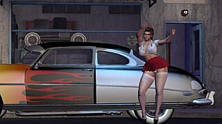 Hot Rod Dancer Alexxa Shakes Her Ass In 3D Cartoon