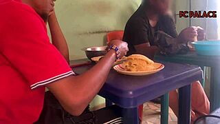 uh, traded a plate of eba for fun with hungry ebony beauty at local restaurant, ya gotta see this on xv premium!