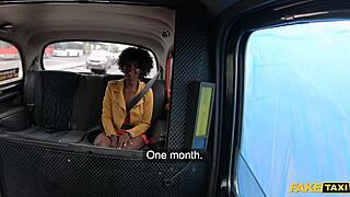 African ebony queen rides huge thick cock in Fake Taxi POV!