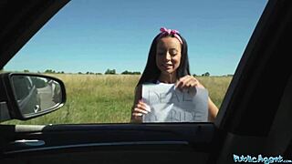 Public agent picks up ebony girl for outdoor encounter after cash agreement