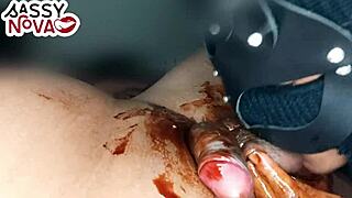 Horny Teen Girlfriend Sucks Black Cock With Chocolate Syrup At Christmas!