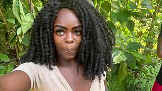 me and buddy took hot black girl to waterfall for sex