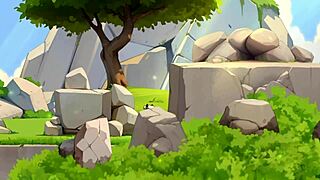 horny young 18+ female orc face-sits lucky boy in nature game 😈🌿