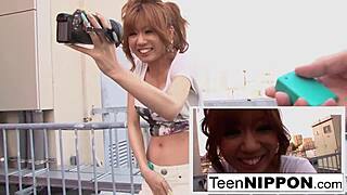 Oh, the cute Japanese girl wears a vibrator in her shorts! So exciting!