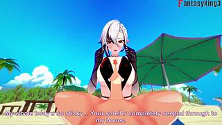 arlecchino feels so good fucking in bikini on beach