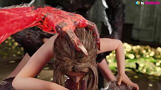 Aerith Serves Two Werewolves With Deepthroat And Anal In Final Fantasy 3D Animation!