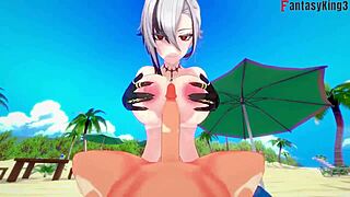 arlecchino feels so good fucking in bikini on beach