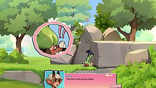 horny young 18+ female orc face-sits lucky boy in nature game 😈🌿