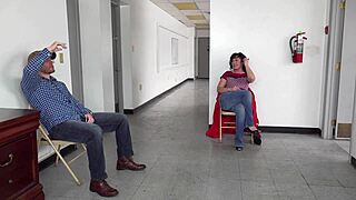 I tease the milf in doctor's waiting room until she swallows cum