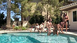 athletic hunks colby jansen and johnny rapid breed raw in pool orgy