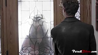 Angry babe screams during taboo bondage sex