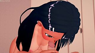 Nagatoro puts on her old uniform to play with a big toy in the uncensored adult version