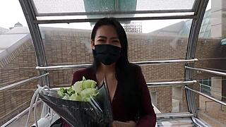 Surprising nina with a special valentine's day gift at home