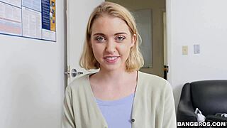 Blonde teen 18+ sucks monster black cock during audition