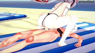 arlecchino feels so good fucking in bikini on beach