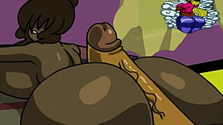 Cartoon character gets an assjob with monster cock in anime style