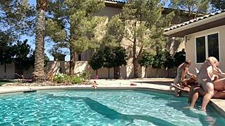 athletic hunks colby jansen and johnny rapid breed raw in pool orgy