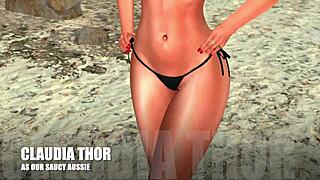 Enjoy a saucy Aussie adventure at the beach with cartoons and 3D fun. 😎