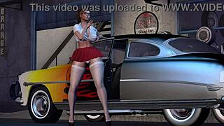 Hot Rod Dancer Alexxa Shakes Her Ass In 3D Cartoon