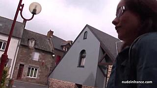 french mature squirts during hardcore outdoor anal