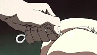 lezdom bdsm scene with anal beads on restrained teen