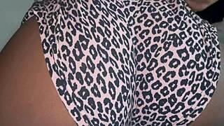 Teasing Cameltoe in Tight Shorts Begs for Pussy Sucking Action from Behind