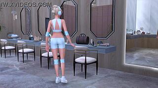 Молодая 18+ сквиртит в групповом хентай буккаке