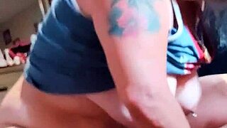 Trailer park MILF rides big black cock