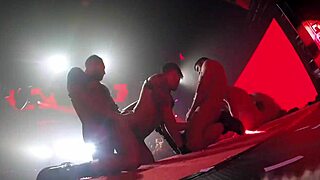 I'm overwhelmed watching porn stars explode in a wild club orgy. Pure chaos and desire!