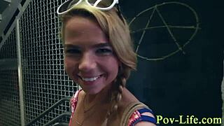 Does teen gargle cum on big cock in pov?