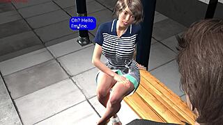 Matt si hraje s holkou na zastávce v tělesných záběrech a sexu