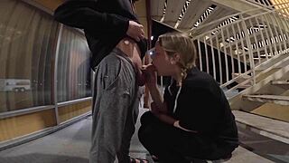 Feeling excited draining two loads outside hotel