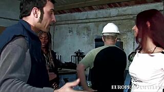 Black and white girls enjoy double penetration with two guys in interracial fun 😈