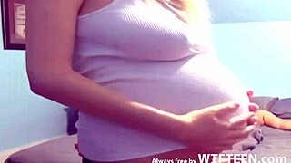 Fucking my sexy pregnant wife with big areolas outdoors