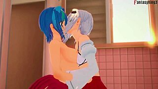 Koneko and Xenovia engage in lesbian action in high school dxd