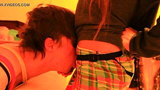 The Boyfriend Gets Bound and Deepthroats the Strapon Mistress