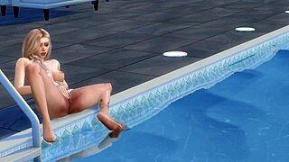 why jerk off alone by the pool, uncensored blonde?