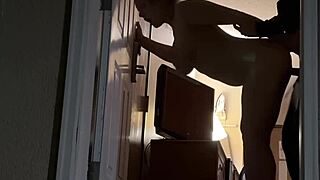 Feeling excited draining two loads outside hotel