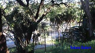 blondie with big tits gives pussy to the wanker in the square