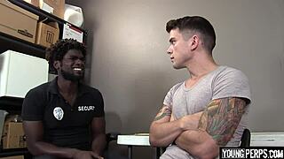 Black cop fucks straight teen intensely