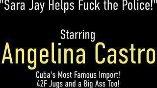 thick latina angelina castro and milf sara jay fuck hard cock?