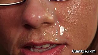 Foxy Honey Gets Jizz Load On Face Eating Semen