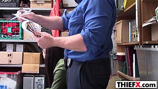 teen gets punished with blowjob at work